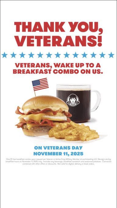 Wendy's Veterans Day