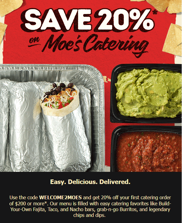 Moe's 20% off promo code